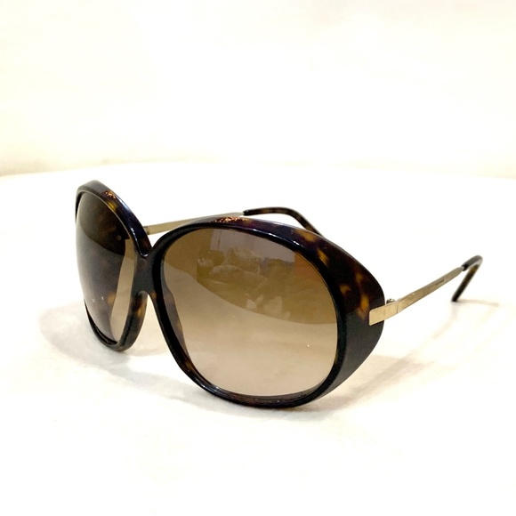 MARNI Vintage Dark Tortoiseshell Round Over Sized Brown Lens Sunglasses Case - Picture 9 of 11